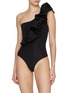 Figure View - Click To Enlarge - MAYGEL CORONEL - Elena Ruffle One Shoulder One Piece Swimsuit