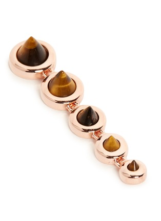 Detail View - Click To Enlarge - EDDIE BORGO - Graduated gemstone cone drop earrings