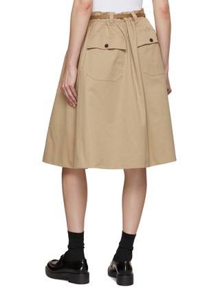 Back View - Click To Enlarge - PRADA - Paperbag Flared Cotton Skirt