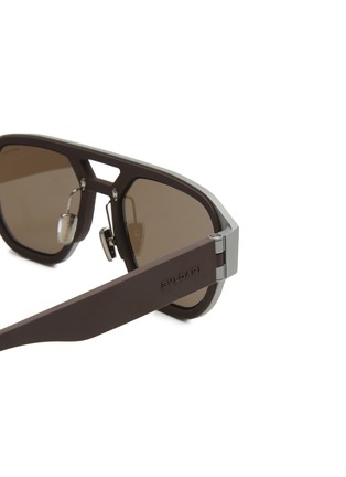 Detail View - Click To Enlarge - BULGARI - Aluminium Aviator Rubberised Sunglasses