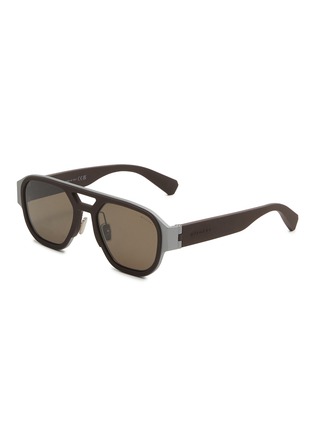 Main View - Click To Enlarge - BULGARI - Aluminium Aviator Rubberised Sunglasses