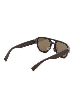 Figure View - Click To Enlarge - BULGARI - Aluminium Aviator Rubberised Sunglasses