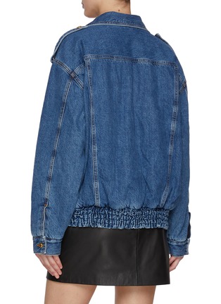 Back View - Click To Enlarge - BLAZÉ MILANO - Nariida Charlie Dark Wash Denim Bomber Jacket