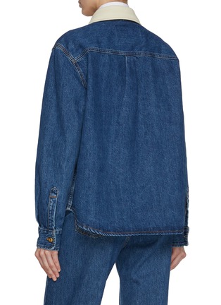 Back View - Click To Enlarge - BLAZÉ MILANO - Nariida Senner Corduroy Collar Denim Shirt