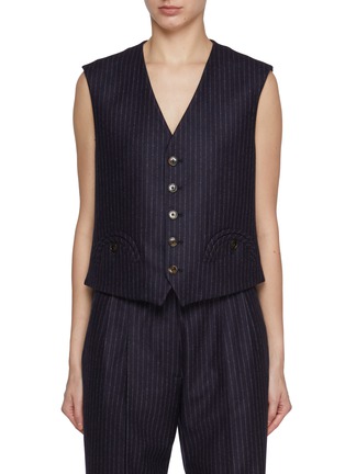 Main View - Click To Enlarge - BLAZÉ MILANO - Feral Pinstripe Wool Gilet