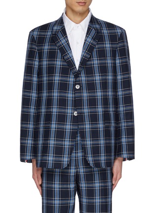 Main View - Click To Enlarge - THOM BROWNE  - Large Chequered Blazer