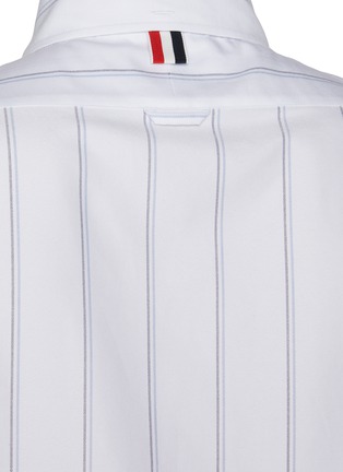  - THOM BROWNE  - Cotton Rose Embroidered Striped Oxford Shirt