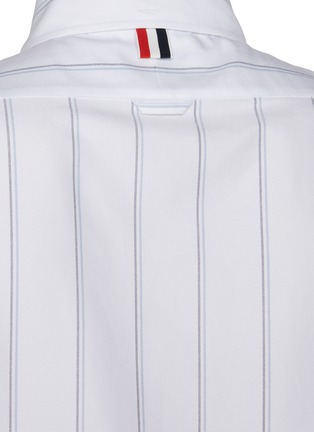  - THOM BROWNE - Cotton Rose Embroidered Striped Oxford Shirt