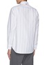 Back View - Click To Enlarge - THOM BROWNE  - Cotton Rose Embroidered Striped Oxford Shirt