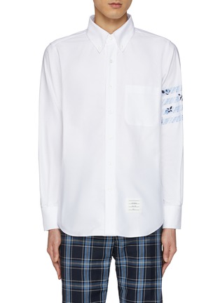 Main View - Click To Enlarge - THOM BROWNE  - Flower Four Bar Stripe Cotton Shirt