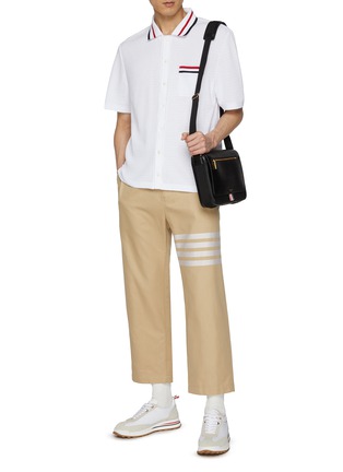 Figure View - Click To Enlarge - THOM BROWNE  - Pointelle Cotton T-Shirt