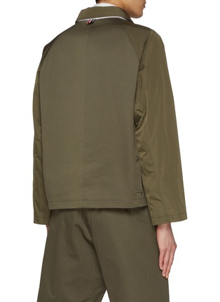 Back View - Click To Enlarge - THOM BROWNE  - Cotton Twill Cropped Field Jacket