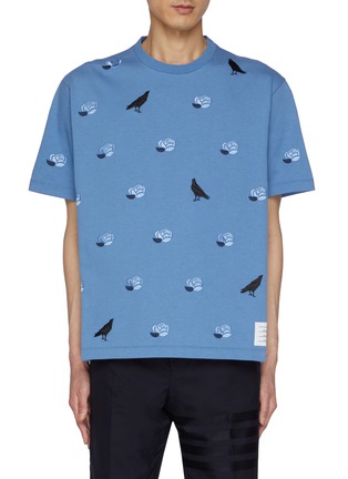 Main View - Click To Enlarge - THOM BROWNE  - Cotton Rose and Raven T-Shirt