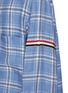  - THOM BROWNE  - Oversized Chequered Linen T-Shirt