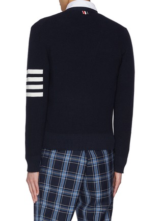 Back View - Click To Enlarge - THOM BROWNE  - Four Bar Stripe Cardigan