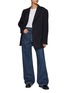 Figure View - Click To Enlarge - KITON - Patch Pocket Wide Leg Dark Wash Jeans