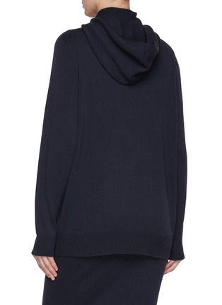 Back View - Click To Enlarge - KITON - Cashmere Knit Long Sleeves Hoodie