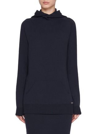 Main View - Click To Enlarge - KITON - Cashmere Knit Long Sleeves Hoodie