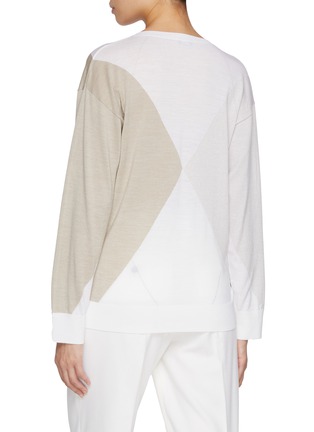 Back View - Click To Enlarge - KITON - Argyle Panelled Knit Sweater