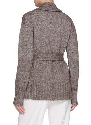 Back View - Click To Enlarge - KITON - Belted Melange Open Front Cardi