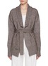 Main View - Click To Enlarge - KITON - Belted Melange Open Front Cardi