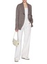 Figure View - Click To Enlarge - KITON - Belted Melange Open Front Cardi