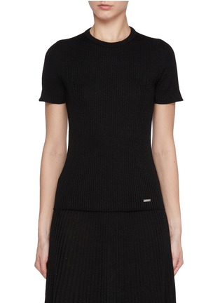 Main View - Click To Enlarge - KITON - Lurex Blend Ribbed Knit Top