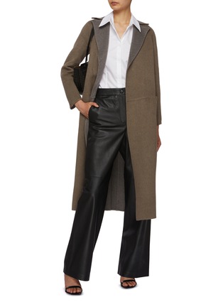 Figure View - Click To Enlarge - KITON - V-Neck Belted Cashmere Coat