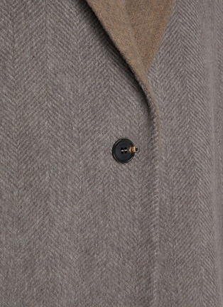  - KITON - Peak Lapel Contrast Cashmere Cardigan Coat