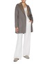 Figure View - Click To Enlarge - KITON - Peak Lapel Contrast Cashmere Cardigan Coat