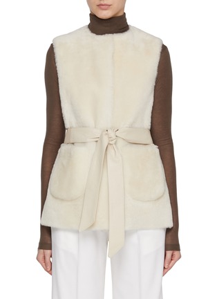 Main View - Click To Enlarge - KITON - Belted Sherling Leather Gilet