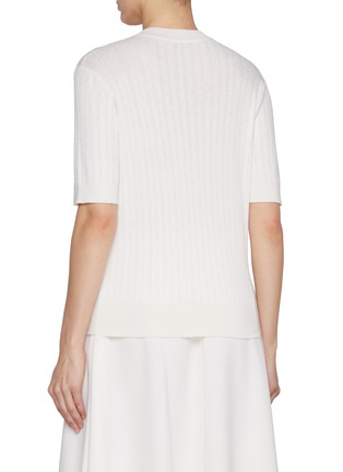 Back View - Click To Enlarge - KITON - Cable Knit Cashmere Silk Top