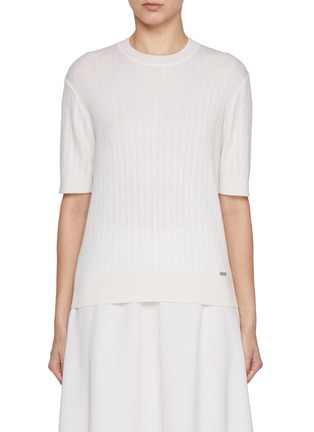 Main View - Click To Enlarge - KITON - Cable Knit Cashmere Silk Top