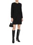 Figure View - Click To Enlarge - KITON - Crewneck Button Shift Cady Dress