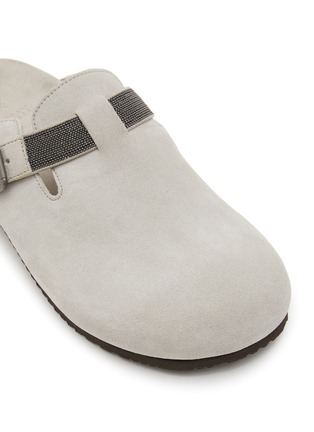 Detail View - Click To Enlarge - BRUNELLO CUCINELLI - Flat Suede Boston Slides