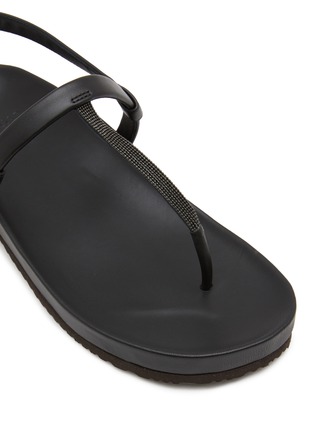 Detail View - Click To Enlarge - BRUNELLO CUCINELLI - Flat Leather Thong Sandals