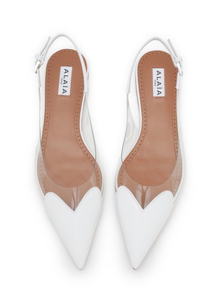 Detail View - Click To Enlarge - ALAÏA - Le Coeur Leather Slingback Flats