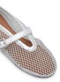 Detail View - Click To Enlarge - ALAÏA - Fishnet Leather Ballerina Flats