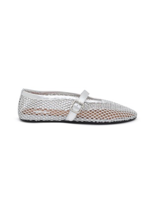 Main View - Click To Enlarge - ALAÏA - Fishnet Leather Ballerina Flats