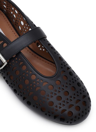 Detail View - Click To Enlarge - ALAÏA - Perforated Leather Ballerina Flats