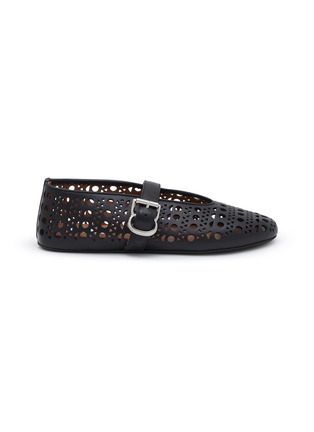 Main View - Click To Enlarge - ALAÏA - Perforated Leather Ballerina Flats