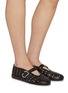 Figure View - Click To Enlarge - ALAÏA - Perforated Leather Ballerina Flats