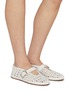 Figure View - Click To Enlarge - ALAÏA - Perforated Leather Ballerina Flats