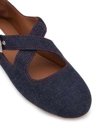 Detail View - Click To Enlarge - ALAÏA - Denim Ballerina Flats