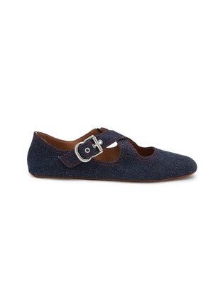 Main View - Click To Enlarge - ALAÏA - Denim Ballerina Flats