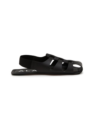 Main View - Click To Enlarge - ALAÏA - Folded Leather Flat Sandals