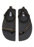 Detail View - Click To Enlarge - ALAÏA - Eyelet Embellished Leather Flat Sandals