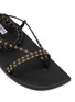 Detail View - Click To Enlarge - ALAÏA - Eyelet Embellished Leather Flat Sandals