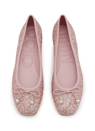 Detail View - Click To Enlarge - JIMMY CHOO - Elme Glitter Ballerina Flats