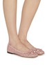 Figure View - Click To Enlarge - JIMMY CHOO - Elme Glitter Ballerina Flats